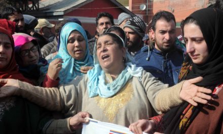 Family of Bilal Ahmad Kawa on Monday staged a protest in Srinagar to seek intervention of J and K CM Mehbooba Mufti