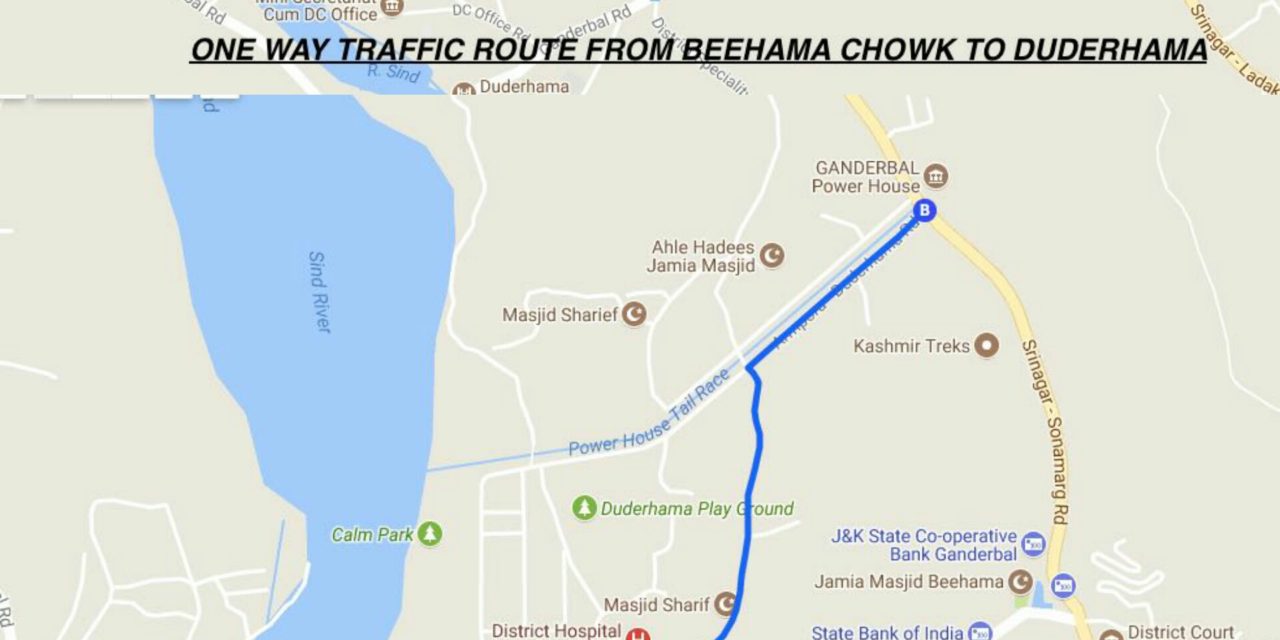 Route trail on Sunday In Ganderbal town to address traffic congestion