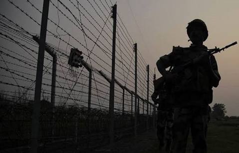 Three army men were injured in cross-border firing and shelling last evening along the Line of Control (LoC) in Poonch district of Jammu and Kashmir.