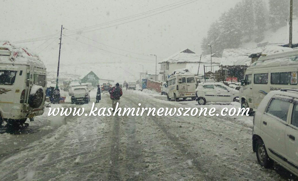 Fresh snowfall In Sonamarg,traffic Suspended on Srinagar Leh highway