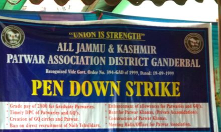 Ganderbal Patwari Association on Pen down strike