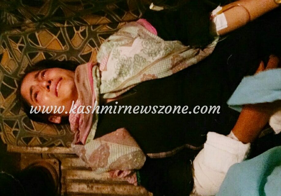 Lady hit with bullet in right arm in Shopian