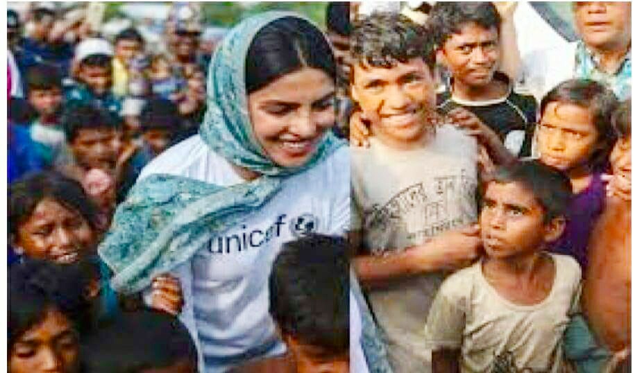 Indian actress Priyanka Chopra visits Rohingya refugee camps in Bangladesh