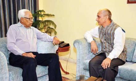 Dineshwar Sharma meets Governor, “Briefs him about programme of his current visit to Kashmir