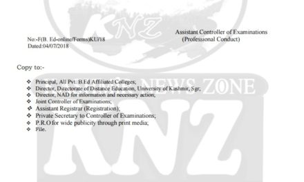 Notification regarding B.Ed Late College/Backlog& Mercy Chance (one year scheme) candidates who failed to download their online examination forms