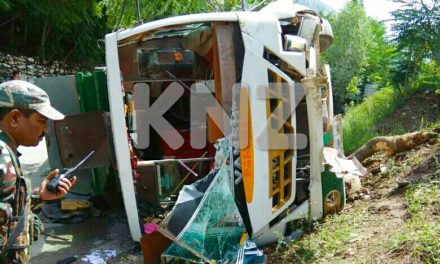 Two Amarnath pilgrims injured as Yatra bus turns turtle In Kangan