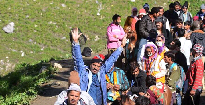 603 pilgrims leave Jammu for Amarnath Yatra in Kashmir Himalayas