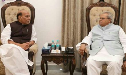 JK Governor meets Rajnath, discusses panchayat polls