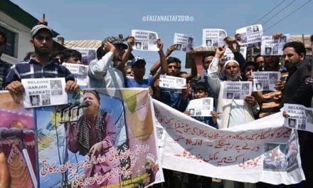 Sarjan Barkati’s family stages protest in Kashmir capital, appeals for his release