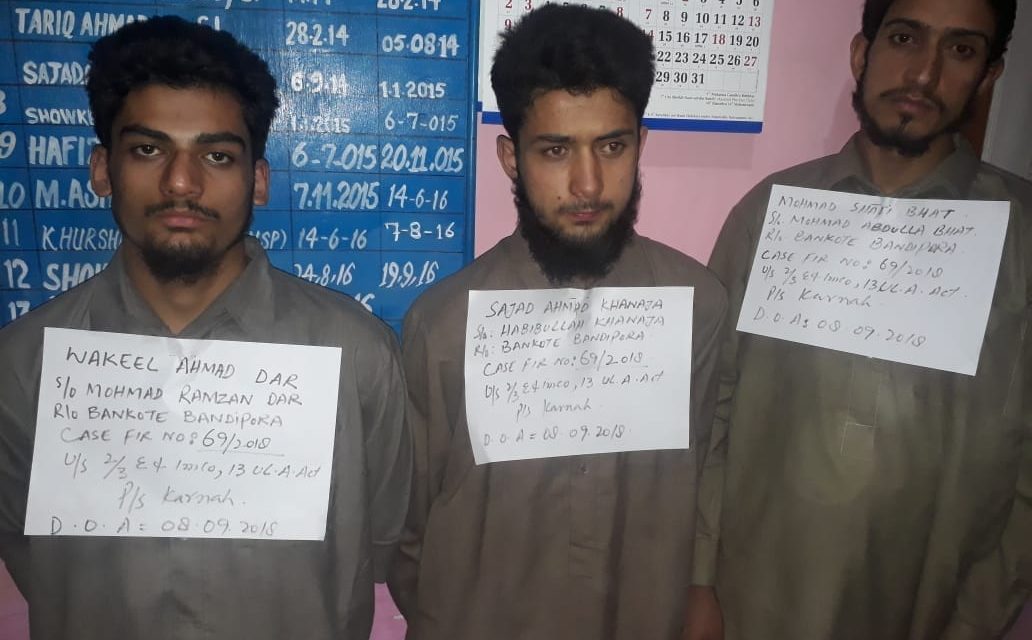 Three militants from Bandipora arrested near LoC in Tanghdar