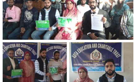 Kota education and Charitable trust held welfare card inauguration meeting at Nai Basti Anantnag.