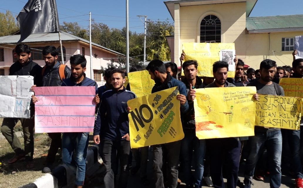 Kulgam Bloodbath : Students of Agriculture University Wadoora protest against civilian killings