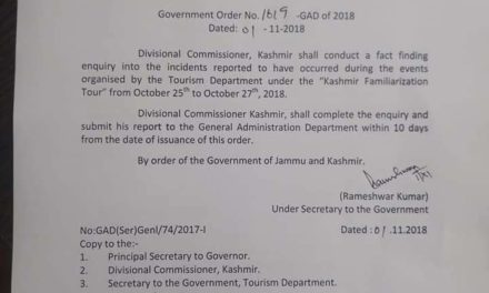 Govt removes Tassaduq Jeelani as director tourism Kashmir