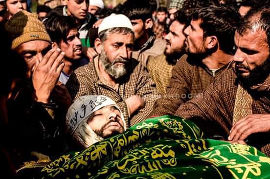 Braving frosty weather, thousands attend funeral prayers of slain militants in south Kashmir’s Shopian