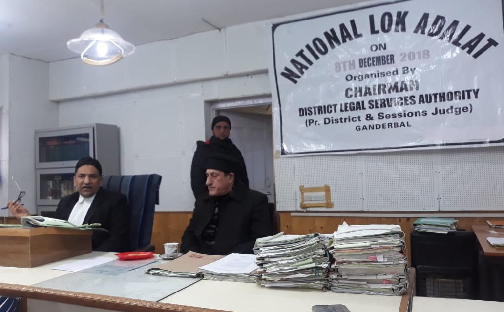 National Lok Adalat held at District Court Ganderbal & Minsiff Court Kangan, 451 cases were taken up in which 224 cases disposed off