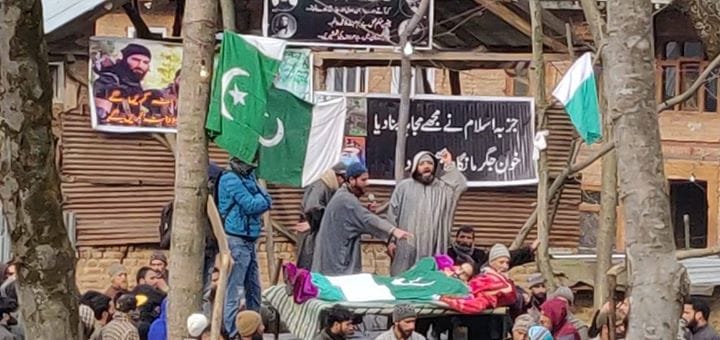 Thousands participate in multiple funerals held for slain militants in Awantipora amid shutdown