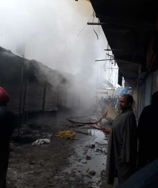10 shops gutted in mid night ablaze at handwara in North Kashmir