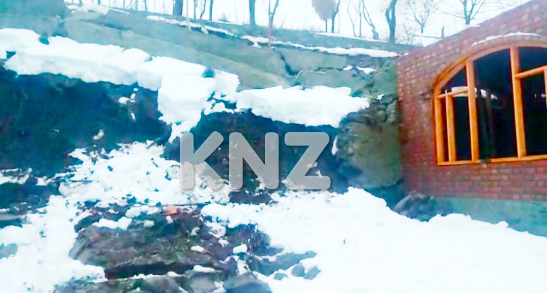 Landslide damages under-construction House in Kijpora Kangan