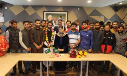 Ch Talib Hussain joins PDP in presence of Mehbooba Mufti.