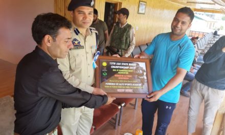 Closing ceremony of the 12th J&K State Rugby Championship -2019 held at SK Stadium Bandipora, SSP Bandipora presided over as Chief Guest