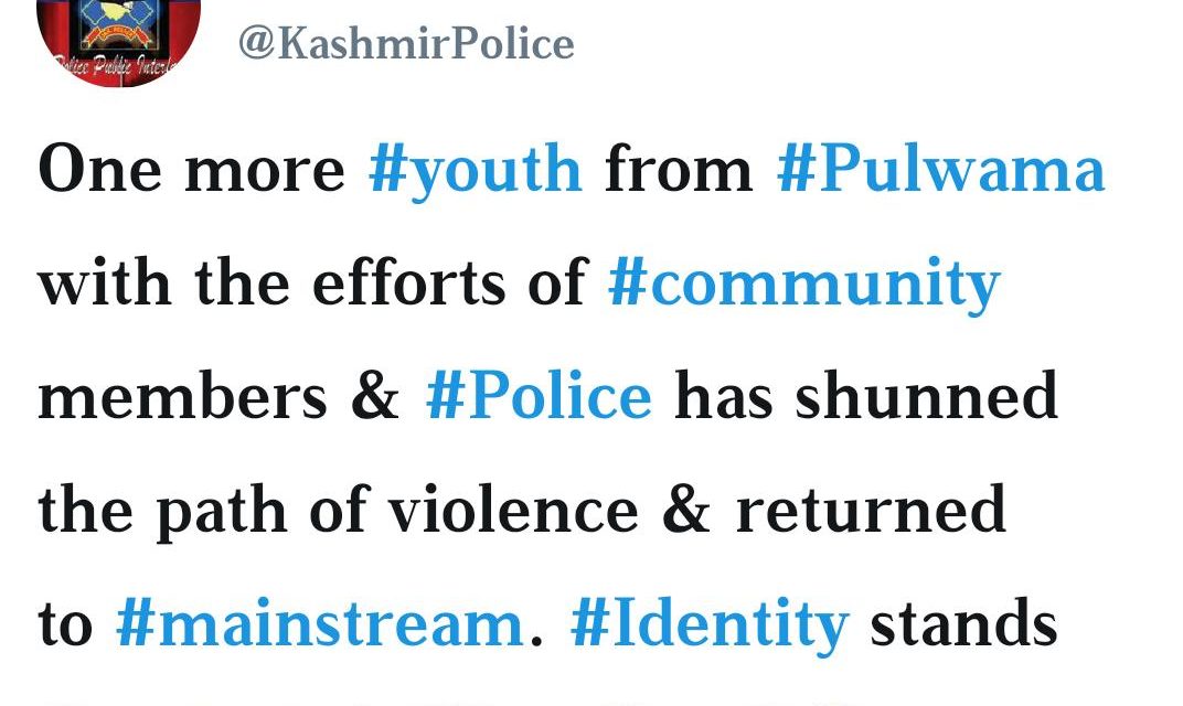 Youth from south Kashmir’s Pulwama has shun militancy: Police