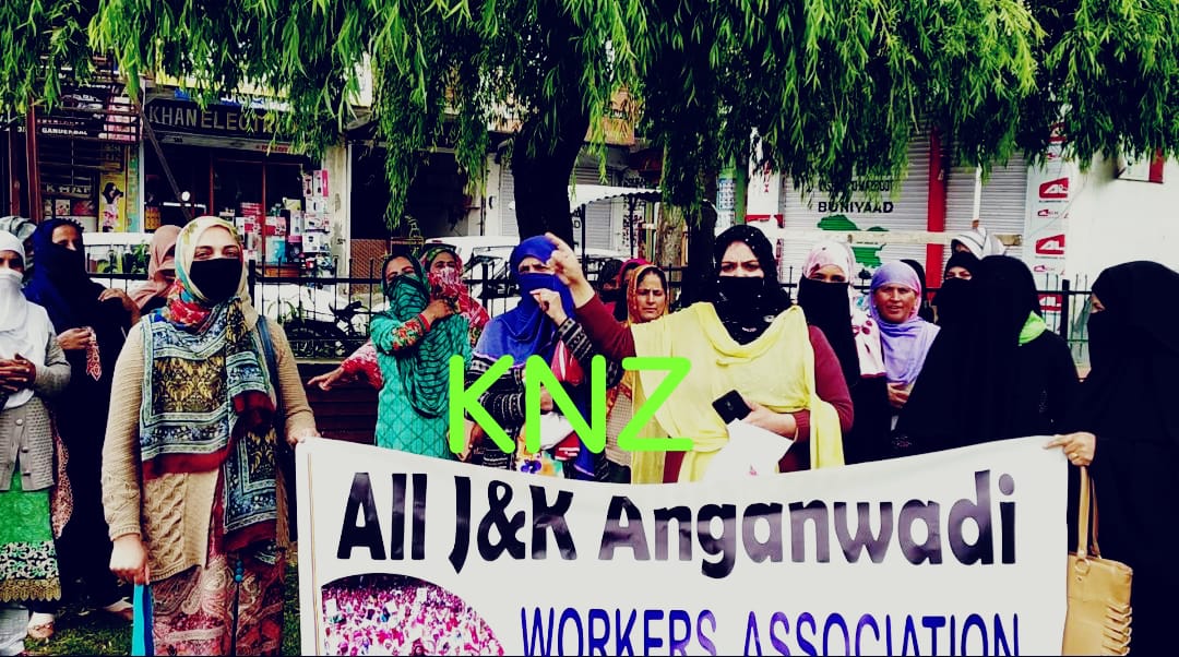 Anganwadi workers and helpers protest against reduction in remuneration