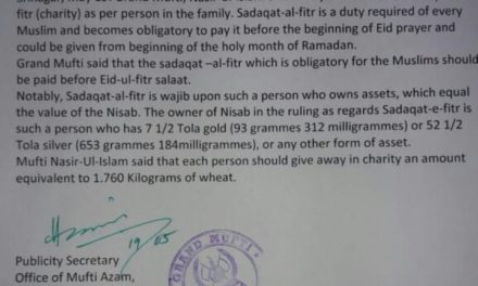Grand Mufti fixes Rs 50 per person as Sadaqat- Ul- fitr