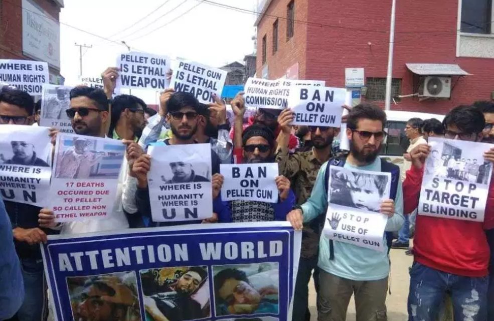 Pellet victims protest in Srinagar, demand ban on the ‘lethal’ weapon