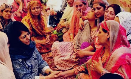 Mehbooba Visits Inspector Arshad Khan’s Residence