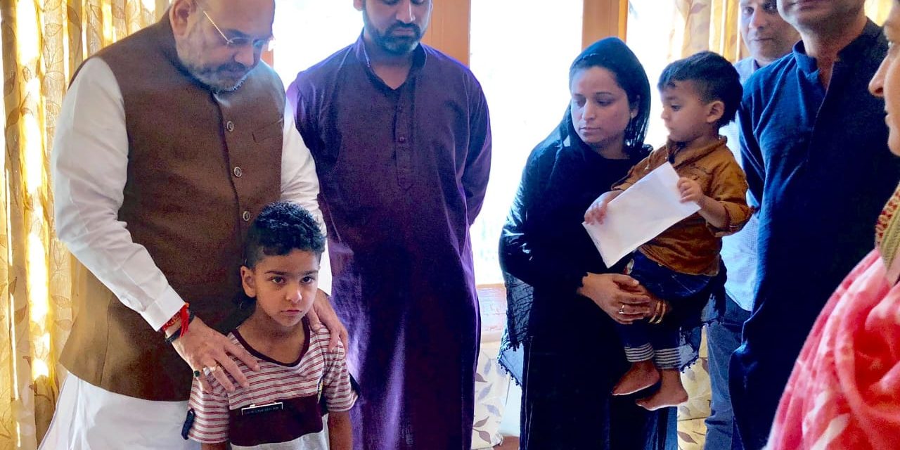 Nation is proud of your son, Amit Shah tells family of slain Kashmir police officer