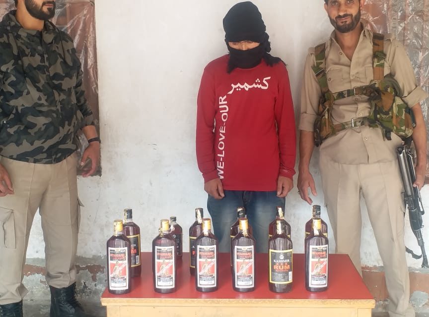 Bootlegger Arrested In Poshkar Kangan, 13 Bottles Of Illicit Liquor Recovered