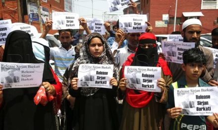 Jailed Sarjan Barkati’s family stages protest in Srinagar, seeks his release