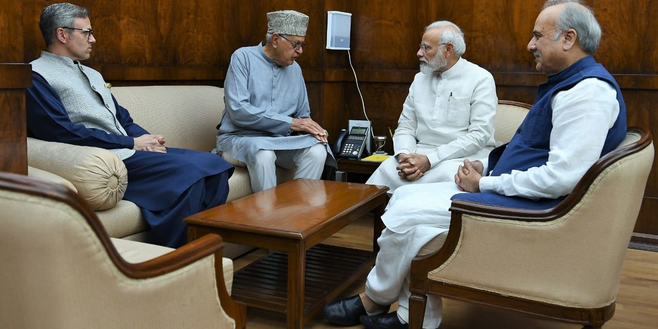 National Conference delegation led by Farooq Abdullah calls on PM Modi to hold Kashmir assembly polls before year-end