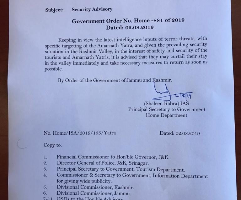 ‘Return as soon as possible’: Govt issues advisory to Amarnath pilgrims, tourists