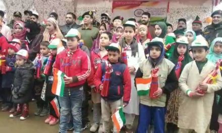 On the occasion of Republic Day Mansbal Camp distributes aids and appliances among disabled ones.