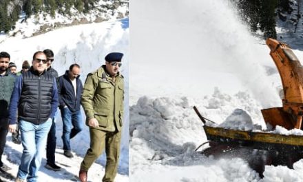 DDC Ganderbal visits Gaganger, inspects snow clearance operation on road