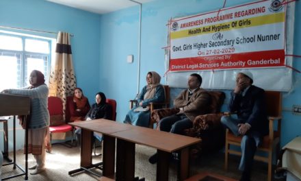 Health and hygiene’ awareness camp held at Govt Girls Higher Secondary School Nuner by DLSA Ganderbal