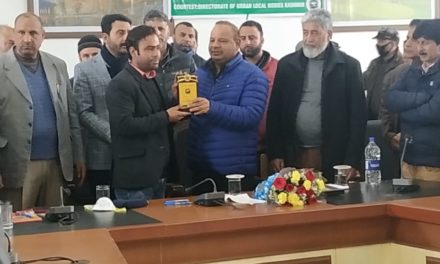 Directorate of Urban Local Bodies organises an award ceremony in Dak Banglow Anantnag,Feroz Ahmad awarded for the best performance