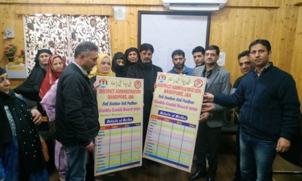 DC Bandipora hands over Gudda Guddi Boards to Anganwari CentresAims at recording error-free Sex ratio at village level
