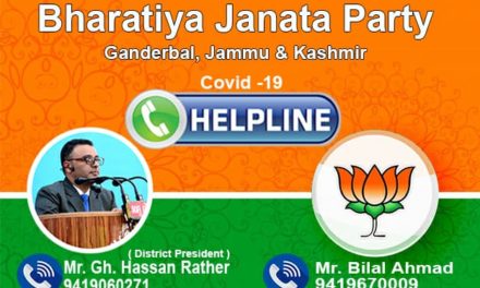 COVID-19: BJP District President establishes helpline in Ganderbal