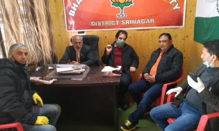 BJP holds COVID-19 review meeting at Party Office Srinagar
