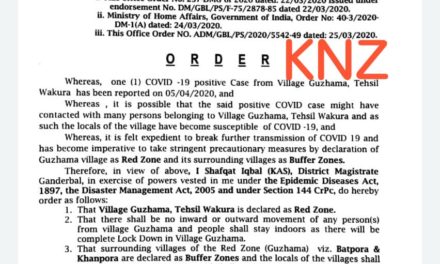 Guzhama village declared red zone in Ganderbal to prevent spread of COVID-19