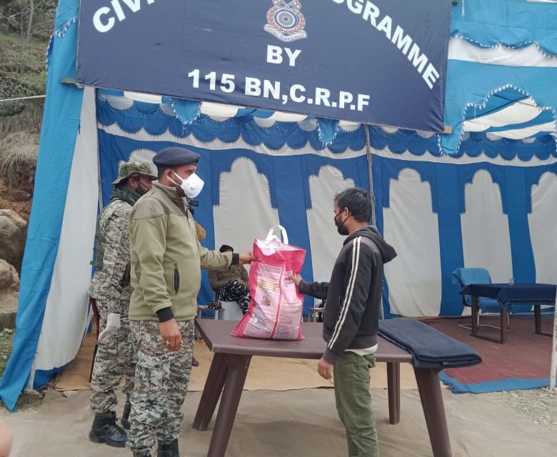 115 BN CRPF distributes ration among migrants and locals in Ganderbal amid Covid-19 lockdown