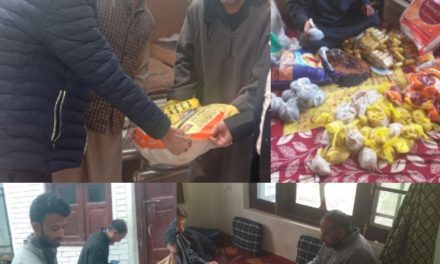 BJP distributes ration among needy people in Ganderbal amid Covid-19 lockdown