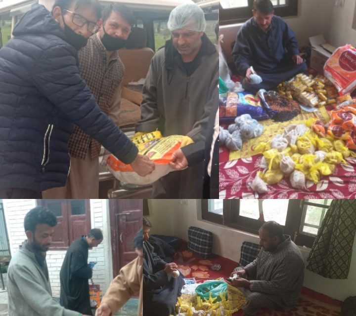 BJP distributes ration among needy people in Ganderbal amid Covid-19 lockdown