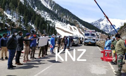 Srinagar leh highway thrown open for traffic carrying essential supplies Only