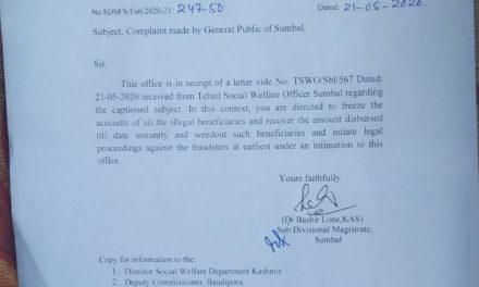 Exclusive:Scam in social welfare department Sumbal Sonawari Bandipora