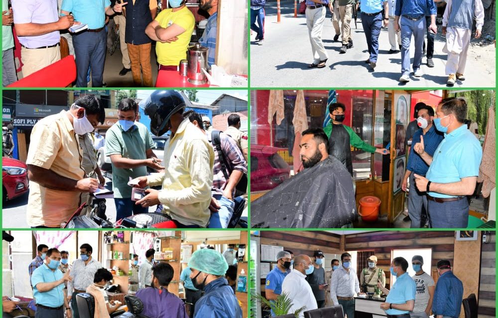 Permissible Activities of unlock-1 ;  DC Ganderbal visits various areas, reviews implementation of SOPs/guidelines