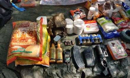 Army recover arms and ammunition during search operation in Harwan forest area