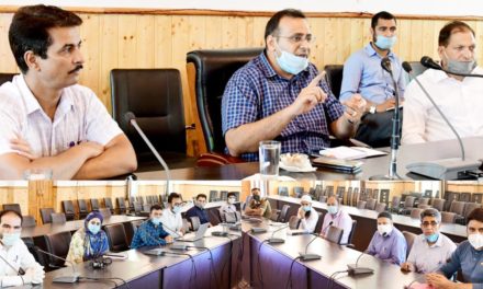 Saurabh Bhagat reviews functioning of Labour, Employment department at Ganderbal  Hands over cheques of amount RS 2950500 among beneficiaries